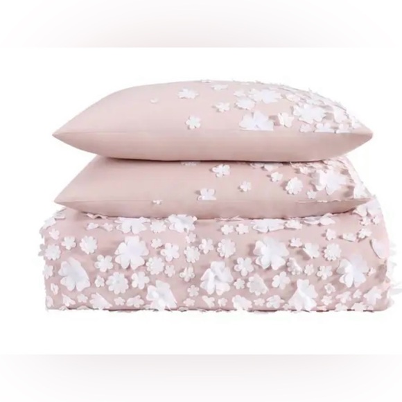 Silver Orchid Perkins 3-piece Flowers Duvet Cover Set    Queen - Pink - Picture 3 of 5